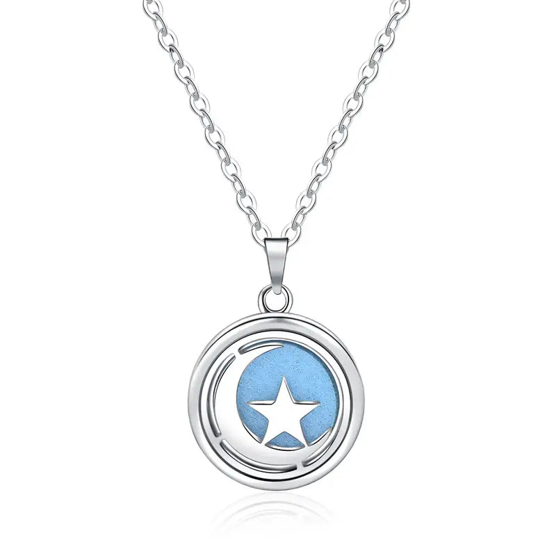 Aromatherapy Diffuser Necklace - Moon and Star